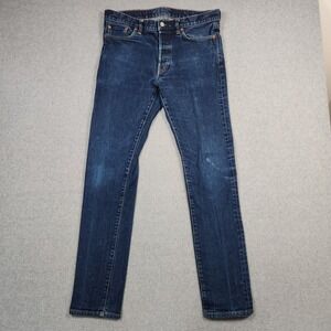 Buck Mason Jeans Men's 33X34 (Actual 32X32) Maverick Slim Button Fly Double Dip